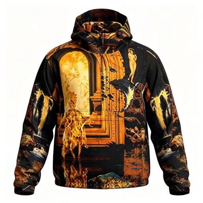 Men's Vintage Oil Painting All Over Print Hoodie factory